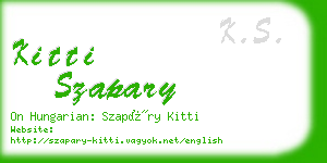 kitti szapary business card